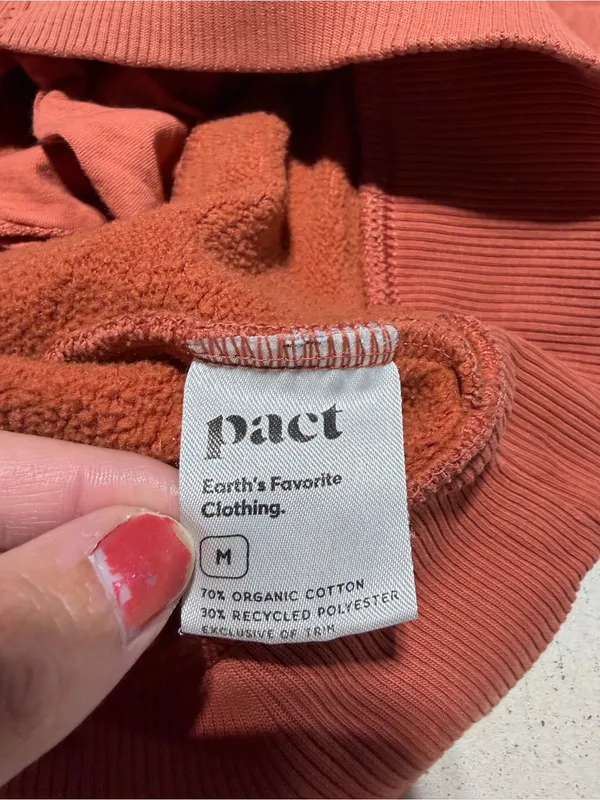 Pact Rust Zip-Up Hooded Sweatshirt medium - Image 12