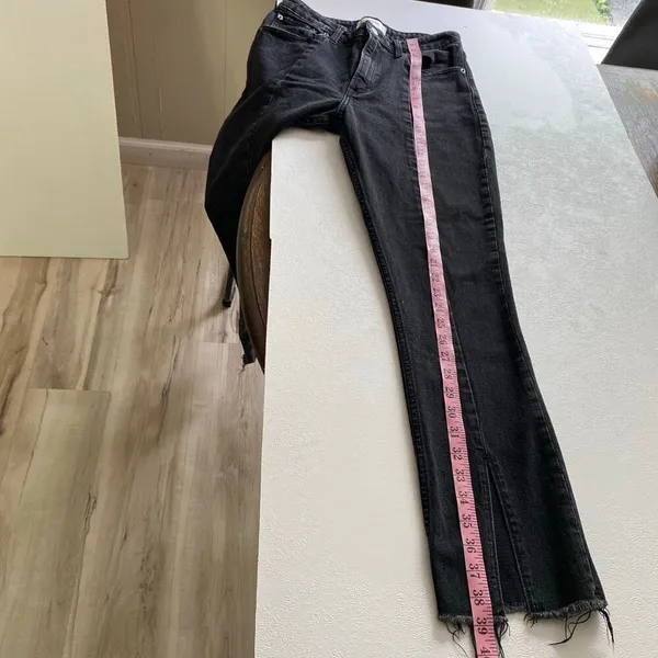 Abercrombie Curve Love High Rise Skinny Jeans Black Raw Hem 27 - Image 6
