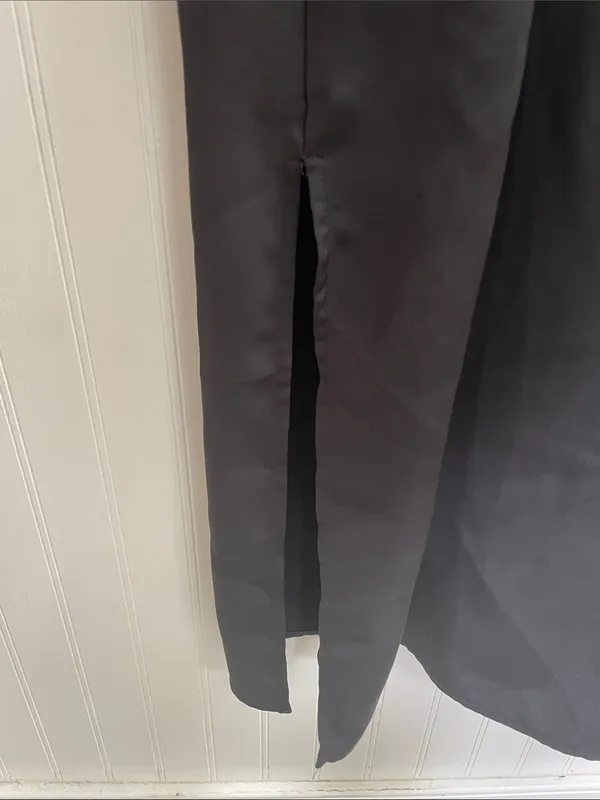 A NEW DAY Satin Cami V-Neck Sleeveless Midi Length Slip Dress in Black Size XL - Image 9