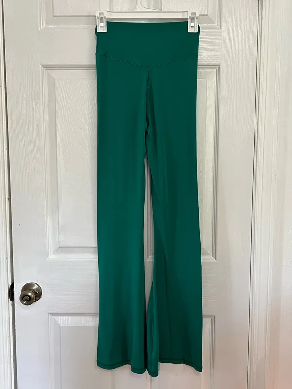 Aerie OFFLINE Real Me Crossover Flare Leggings Green Yoga Pants Athleisure Y2K M - Image 3