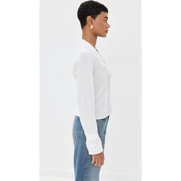 New! Reformation Vivi Cotton Voile Top In Ivory Size‎ 4 $168 - Image 3