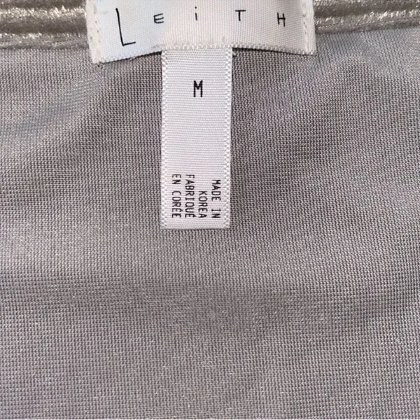 Leith Beige Metalic High Slit Maxi Dress(Size Medium) - Image 4