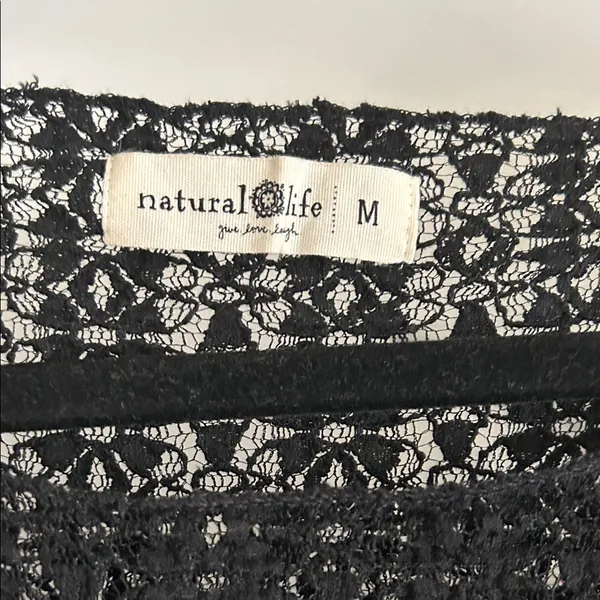 Natural Life Black Lace Layering Top Women Medium - Image 4