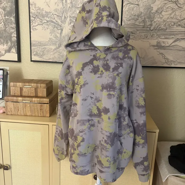 LULULEMON All Yours Hoodie Orbital Tie Dye Mauve Grey Multi‎ Size 12 - Image 3