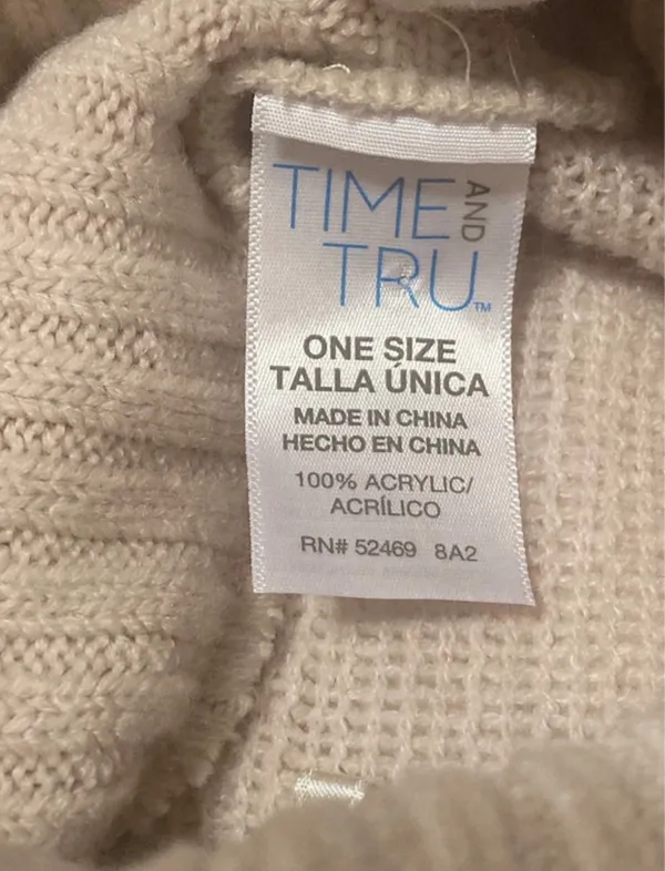 Time And Tru Beige fall cable knit poncho vest - Image 5