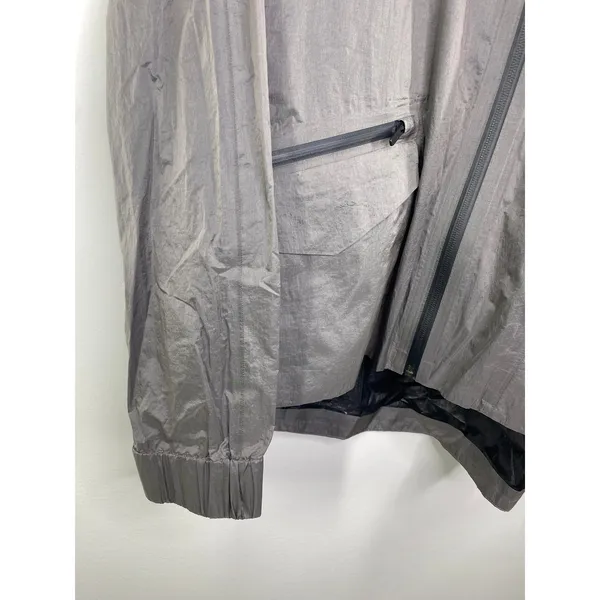 Lululemon Drizzle Down Lightweight Grey Full‎ Zip Rain Jacket Women's Size 10 - Image 3