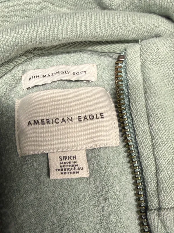American Eagle cropped quarter zip sage green color women’s‎ size small - Image 4