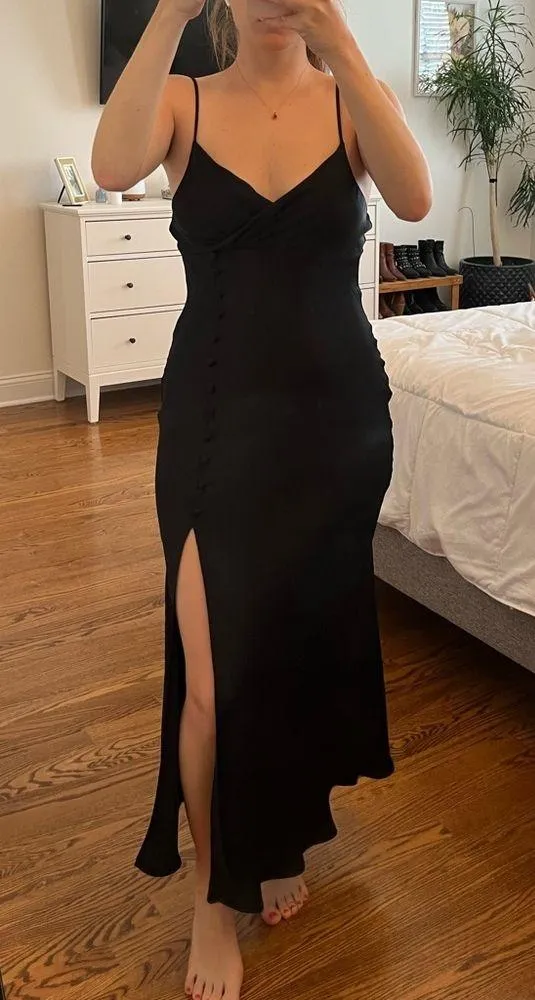 Zara satin black dress - Image 2