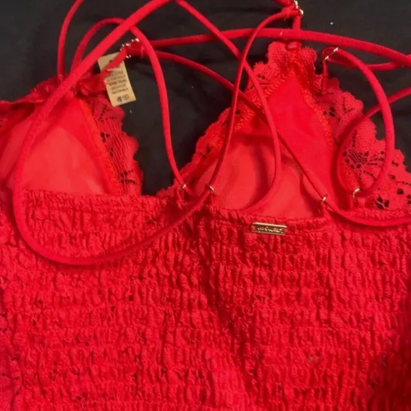 Victoria's‎ Secret PINK Red Lace Crisscross Strap Bralette Bralette XS/XP - Image 4