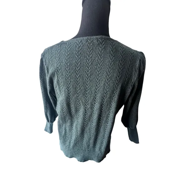 Adrianna Papell Green Cable Knit Pullover Sweater – Size L - Image 5