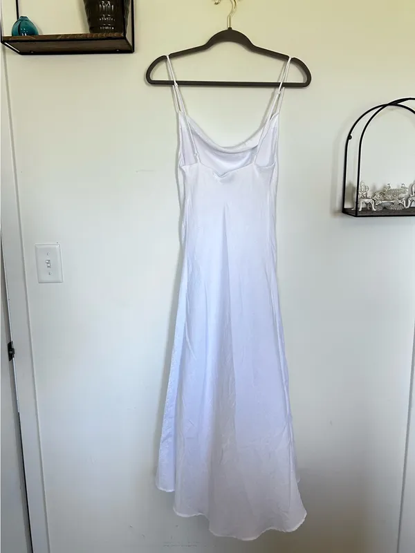 Resa White Sleeveless Cowl Neck Midi Slip Dress Size XS - Image 2