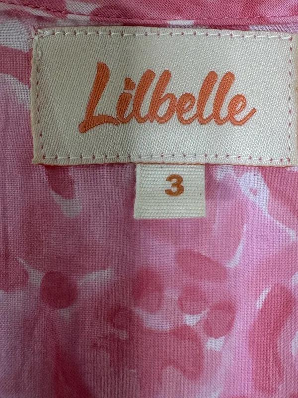 Lilbelle Pink Floral Smocked Waist Mini Dress Ruffle Sleeve Small - Image 8