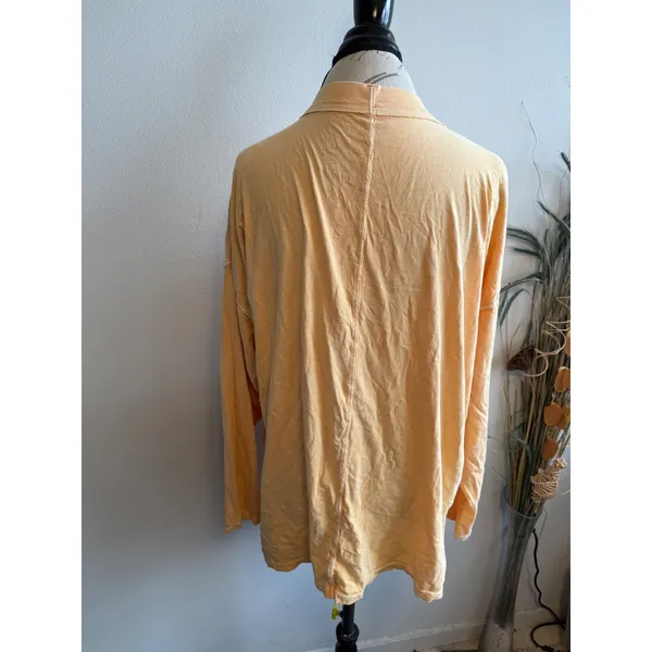 We The Free Free People Womens Peach Mock Neck Long Sleeve Oversized Tee Large‎ - Image 3