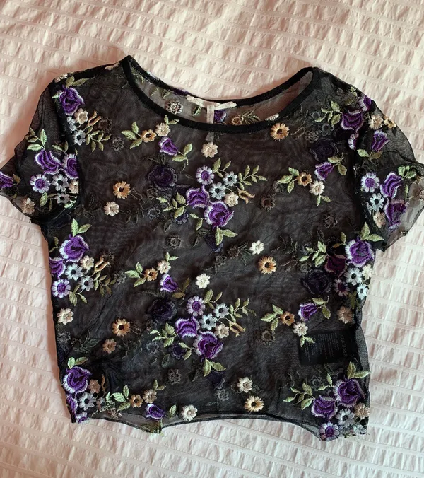 Urban Outfitters Floral Mesh Top - Image 2