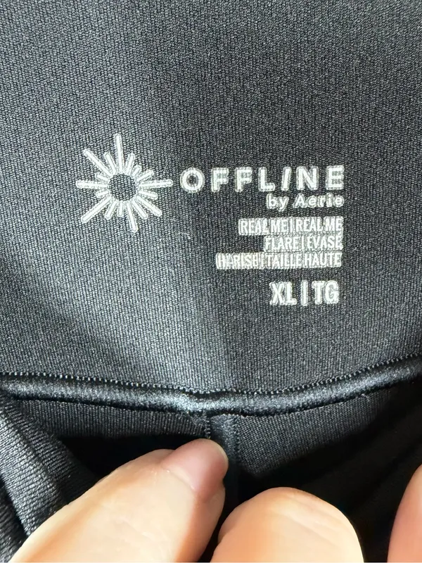 Aerie Offline Black High Rise Real Me Flare‎ Pants - Image 3