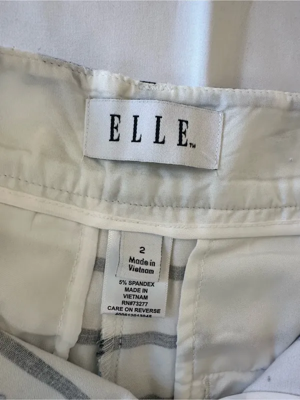 Elle Navy-Striped Floral Shorts - White, Navy & Teal - Image 6