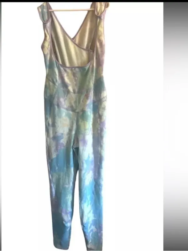 Free People Movement cloud print babydoll cotton jumpsuit New! - Image 5