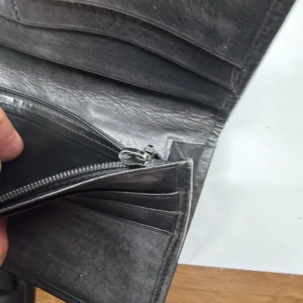 Dunhill Black Textured Leather Long Wallet - Image 8