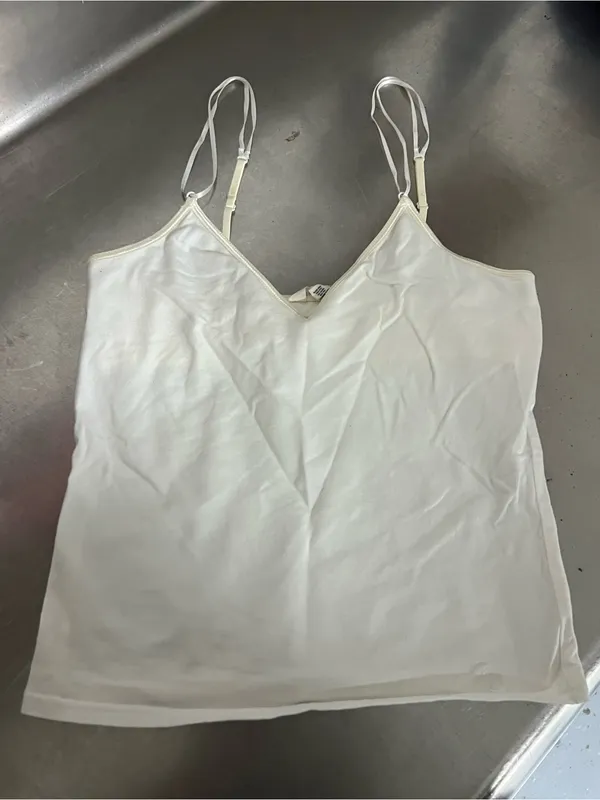 Abercrombie & Fitch White Camisole Tank Top w/Adjustable Straps Size Medium VGUC - Image 3