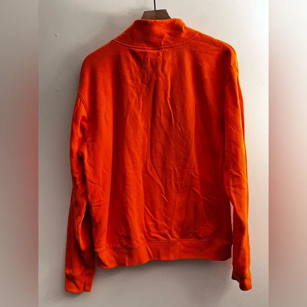 Victoria’s Secret PINK orange quarter zip pullover sweatshirt spell out M - Image 3