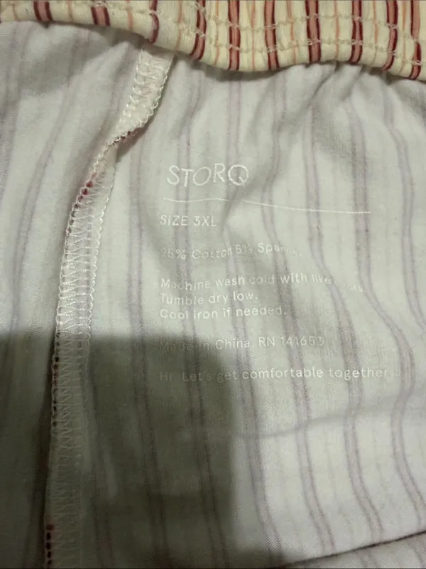 Storq Cotton Tan Red Striped Pull on Wide Leg Pants Sz 3XL - Image 2