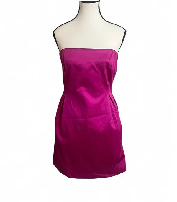 Sam Edelman Shift Cocktail Mini Dress Sz 6 Strapless Fuchsia Special Event - Image 3