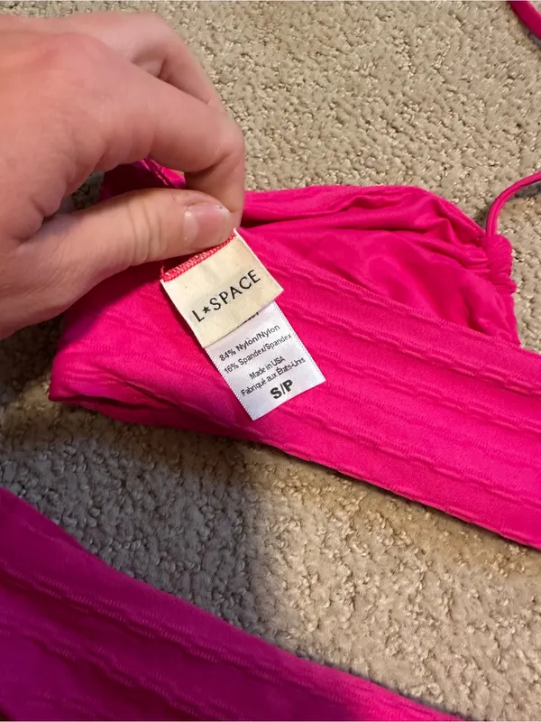 NWOT L*Space textured bikini set hot pink - Image 5