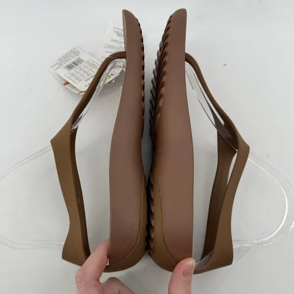 Crocs Serena Flip Sandal Brown Women 6 Slingback Thong Casual Wedge Slip On New - Image 6