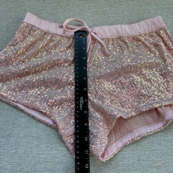 Victoria's Secret Sequin Pajama Shorts Small Pink Iridescent Glam Coquette - Image 8