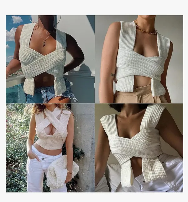 Boutique Knit Wrap Top - Image 4