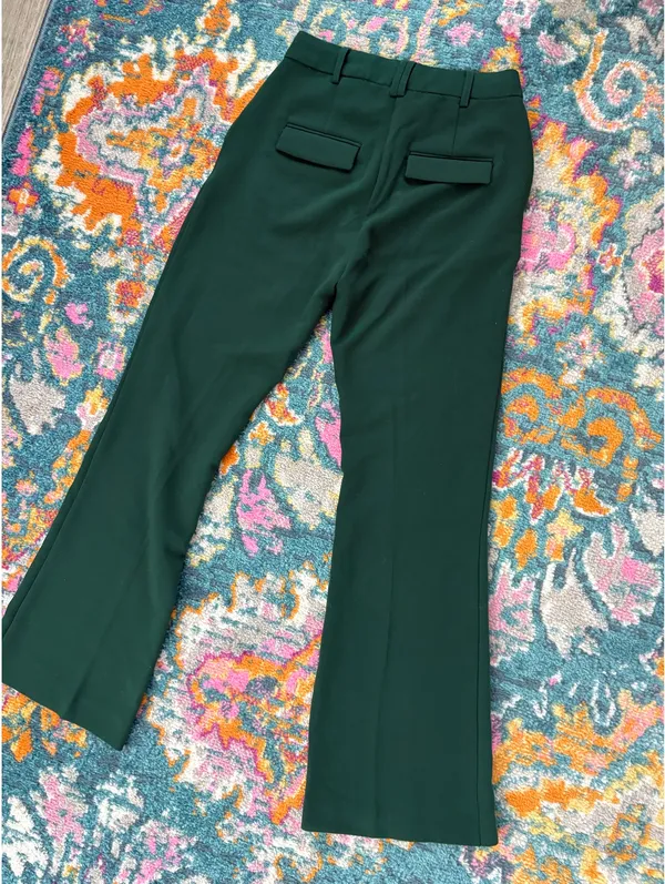 Dark green tailored flare pants Size 6 - Image 4