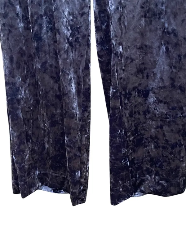 A New Day Crushed Velvet Wide Leg Pants Navy Blue Women’s Size Small Pull On NWT - Image 4