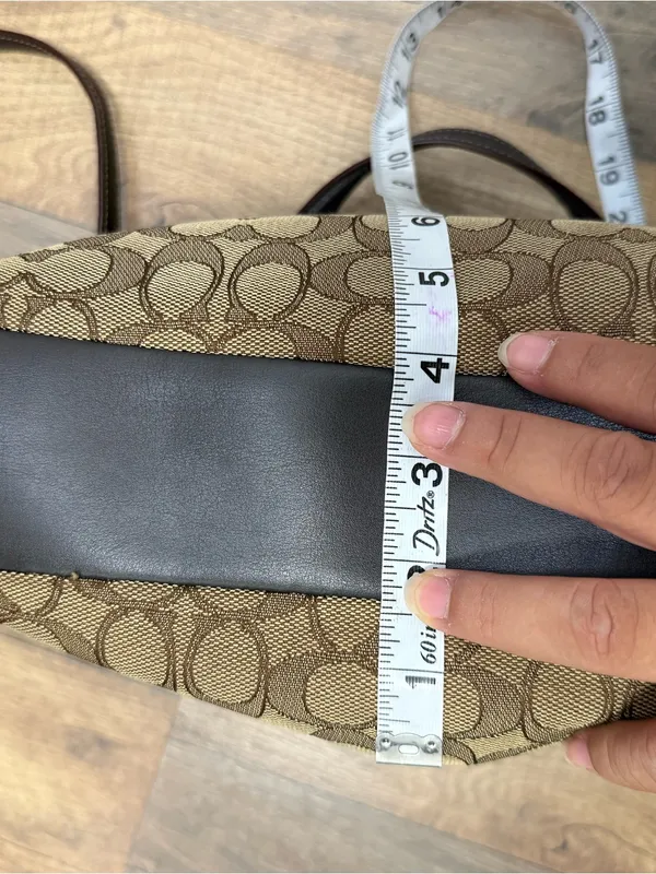 Coach Khaki/Brown Signature Canvas Shoulder Bag /Crossbody bag - Image 7