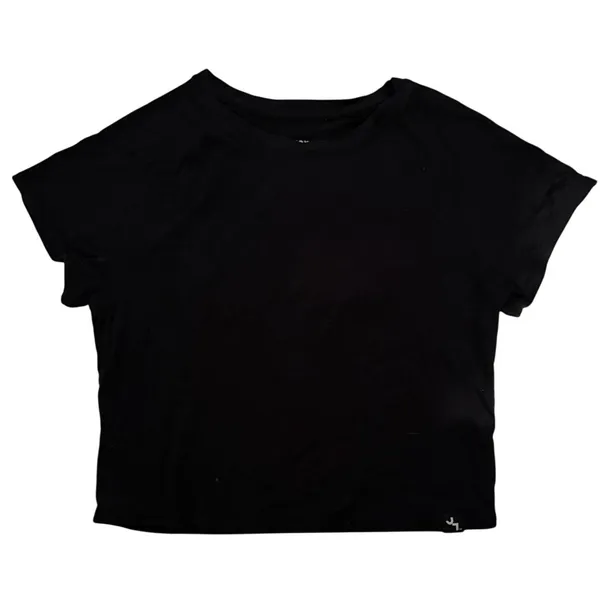 Womens Washed Jersey Cropped Short Sleeve Top JoyLab Black medium athletic shirt - Image 4