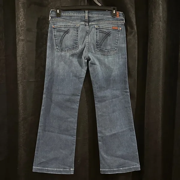 7 For All Mankind Dark Blue Flare Jeans - Image 2