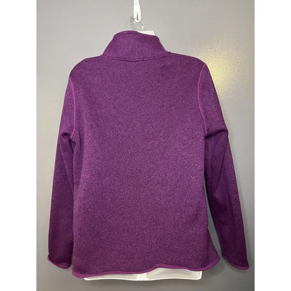 Eddie Bauer Jacket Womens Large Purple Fleece Full Zip Stand Collar Pockets - Image 5