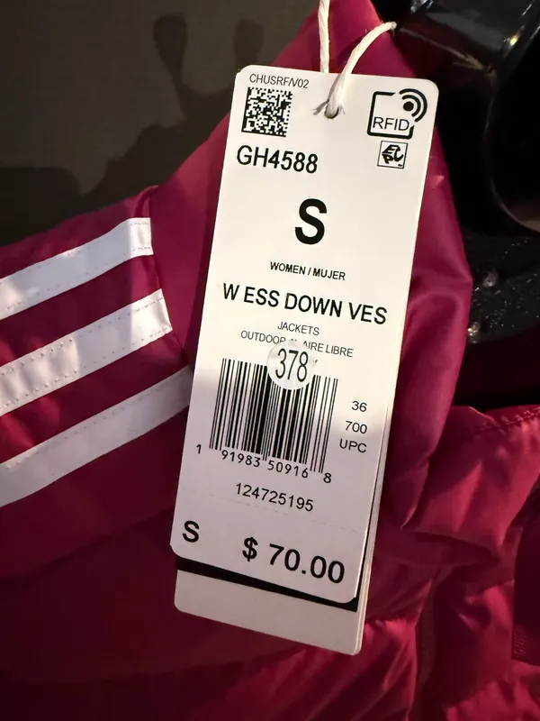 Adidas Down Puffer Vest size small - Image 3
