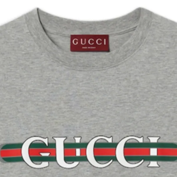 GUCCI logo web stripe printed tee shirt top - Image 4