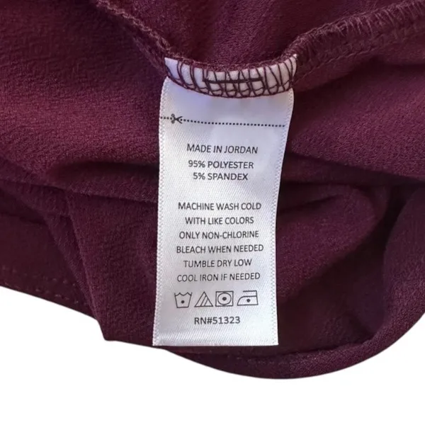 CeCe Women Plum Ruffle Mock Neck Puff Short Sleeve Blouse Top Size L NWT | 0207 - Image 6