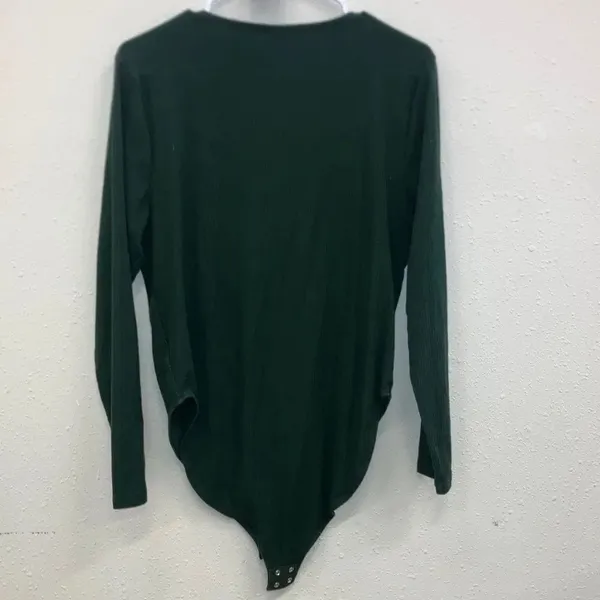 Old Navy Green Square Neck Long Sleeve Ribbed Body suit XXL Feminine 740 - Image 3
