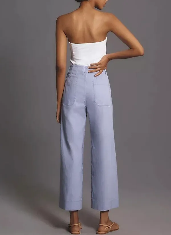 Anthropologie Maeve The Colette Cropped Wide-Leg Pants, Size 33Tall - Image 5
