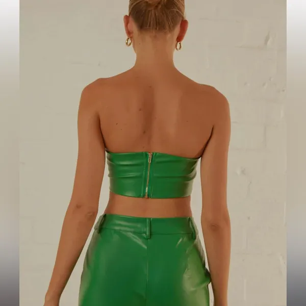 NWT PEPPERMAYO - Late Night Dance Crop Top - Jade Green size 8 - Image 5