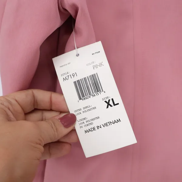SM2 Trench Coat Womens XL Pink Button Front Scarf Included New - Image 6