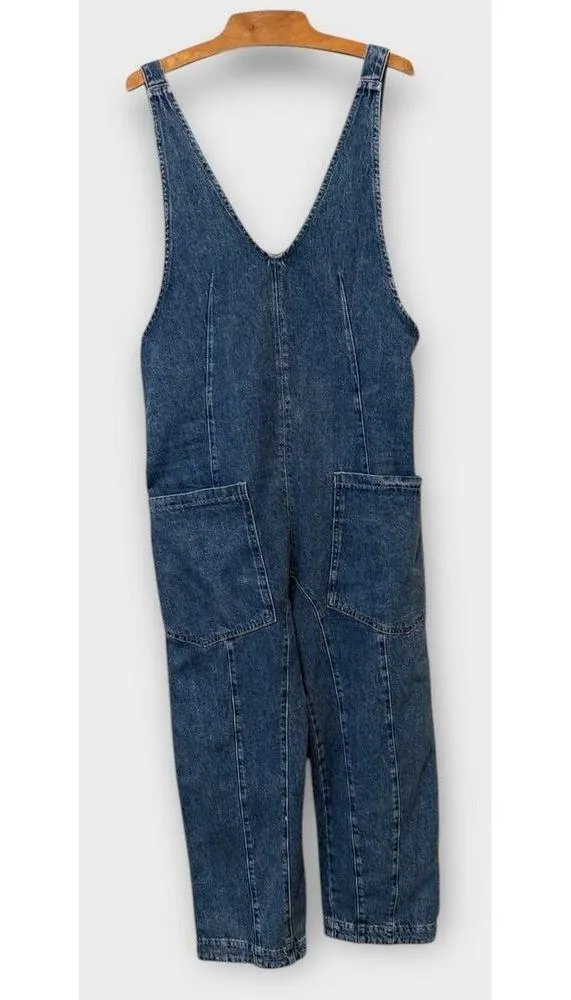 Free People High Roller Denim Jumpsuit Size XS - Image 5