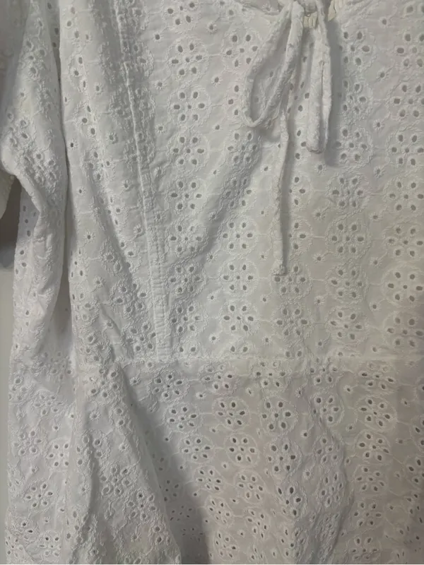 Nine Britton Plus Size White Eyelet Blouse - Image 2