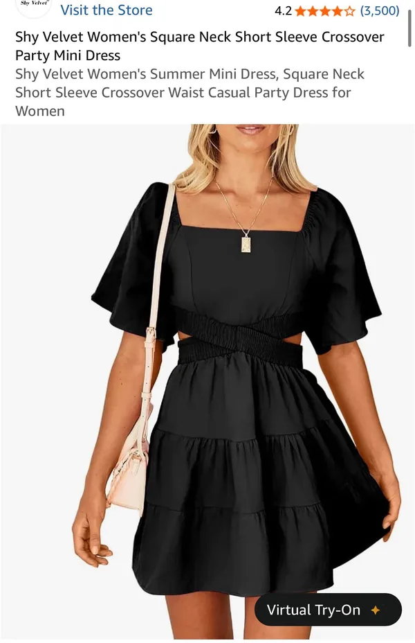 Shy Velvet Open Sides/Back Dress - Black Size S - Image 4