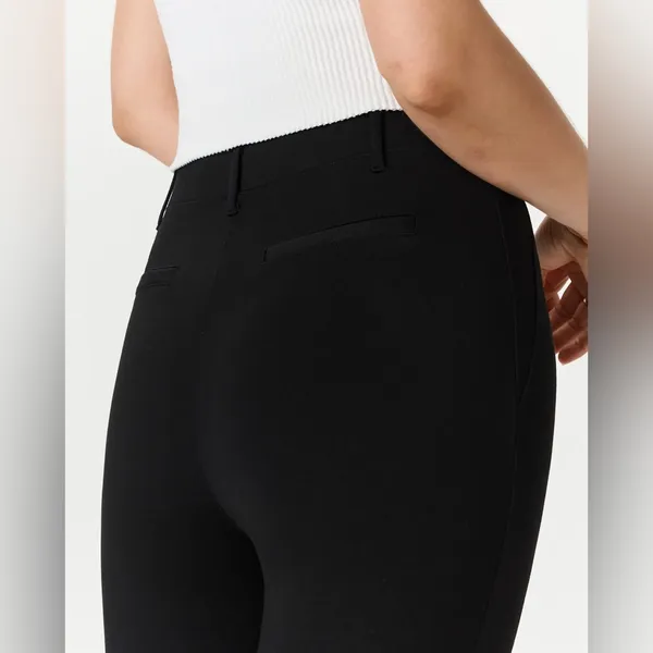 NWOT Quince women's ultra-stretch ponte Black straight leg Pants Sz M 32” inseam - Image 7