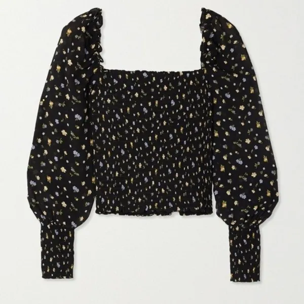 💕REFORMATION💕 Pinto Top ~ Posie Black Floral Print Medium - Image 9