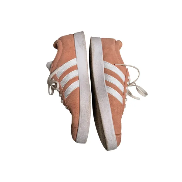 Adidas VL Court 2.0 ortholite float Peach Pink Suede Low Top Sneakers Womens 9 - Image 2