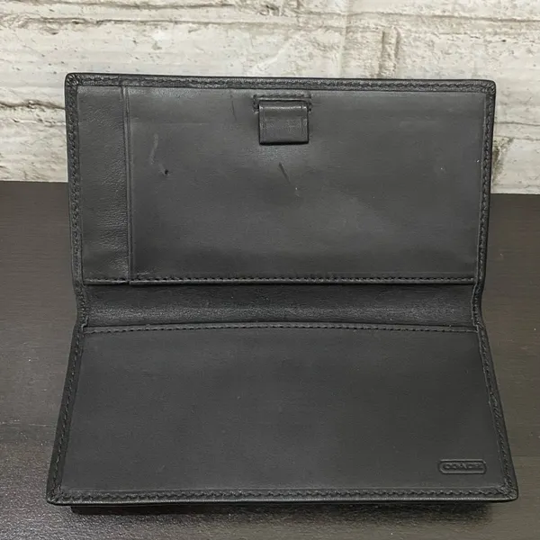COACH Black Leather Bifold Checkbook Insert Wallet - Image 2